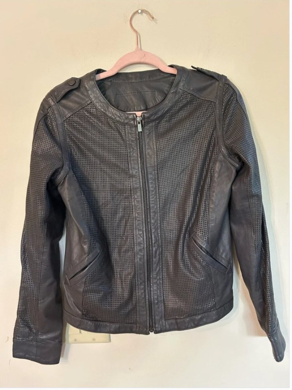 Comptoir Des Cotonniers Leather biker jacket size M